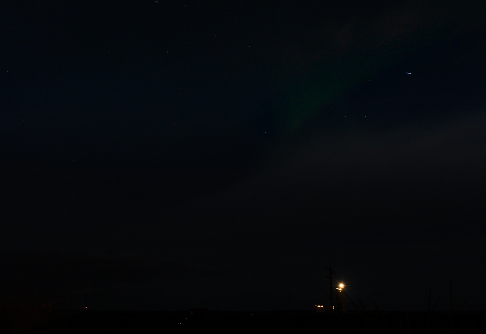 Faint Green Aurora (top right corner) - Grotta Island