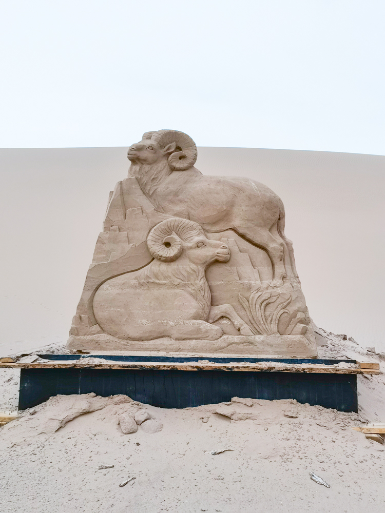 Goat Sculptures at Khongor Sand Dunes
